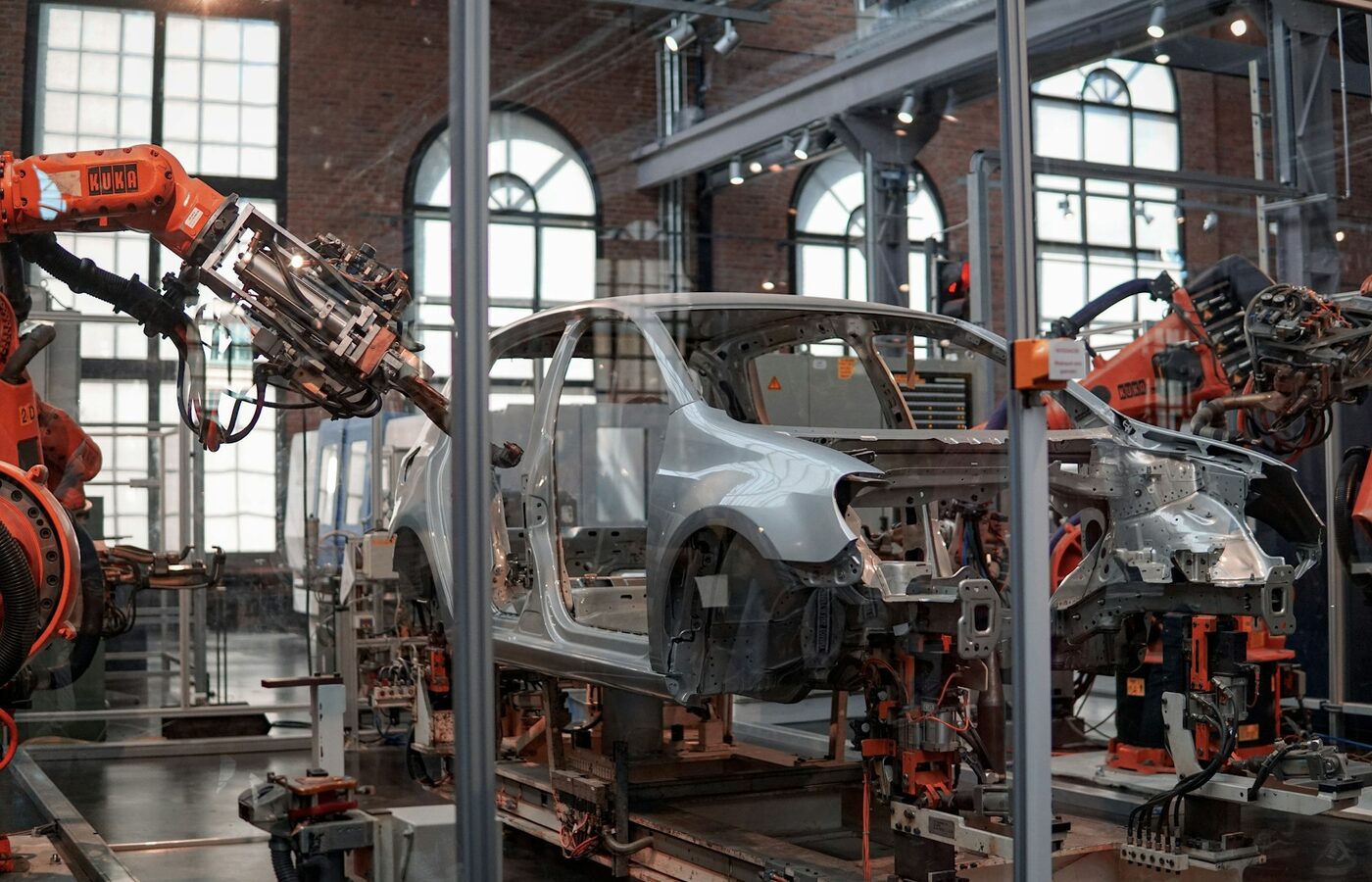 Robotic equipment on an automotive production line