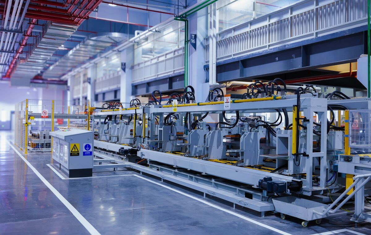Modern manufacturing line and industrial equipment